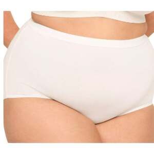 Cacique Cotton High-Waist Brief Panty Solid White Womens Plus Size 26/28